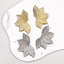 IG Style Geometric Leaf Texture Metal Stud Earrings