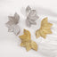 IG Style Geometric Leaf Texture Metal Stud Earrings