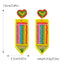 IG Style Cute Letter Beaded Pencil Drop Earrings - Handmade Colorful Seed Bead Jewelry for Teachers