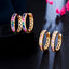 IG Style Elegant Zircon Inlay Circle Earrings - Colorful Geometric Hoops