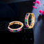 IG Style Elegant Zircon Inlay Circle Earrings - Colorful Geometric Hoops