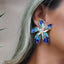 IG Style Ethnic Flower Enamel Alloy Layered Earrings