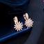 IG Style Flower Inlay Copper Zircon Stud Earrings - Trendy Minimalist Design