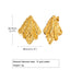 IG Style 18K Gold Plated Rhombus Pleated Stainless Steel Stud Earrings for Women