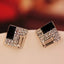 "Geometric Rhinestone Square Stud Earrings for Women"