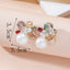 1 Pair Elegant Geometric Crystal Pearl Alloy Earrings