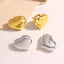 1 Pair IG Style Heart Shape 18K Gold Plated Copper Ear Studs