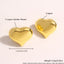 1 Pair IG Style Heart Shape 18K Gold Plated Copper Ear Studs