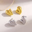 1 Pair IG Style Heart Shape 18K Gold Plated Copper Ear Studs