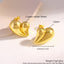 1 Pair IG Style Heart Shape 18K Gold Plated Copper Ear Studs