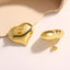 1 Pair IG Style Heart Shape 18K Gold Plated Copper Ear Studs