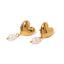 1 Pair IG Style Heart Shape Pearl 18K Gold Plated Stainless Steel Drop Earrings