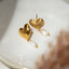 1 Pair IG Style Heart Shape Pearl 18K Gold Plated Stainless Steel Drop Earrings