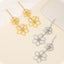 "Elegant Leaf and Flower Design Alloy Drop Earrings - Retro Fashion Statement Jewelry"