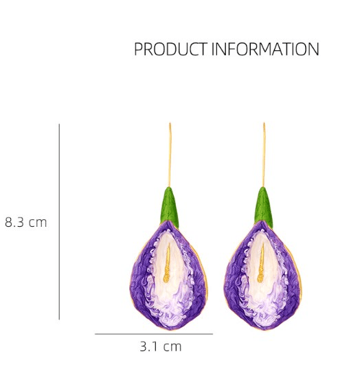 IG Style Enamel Tulip Flower Drop Earrings