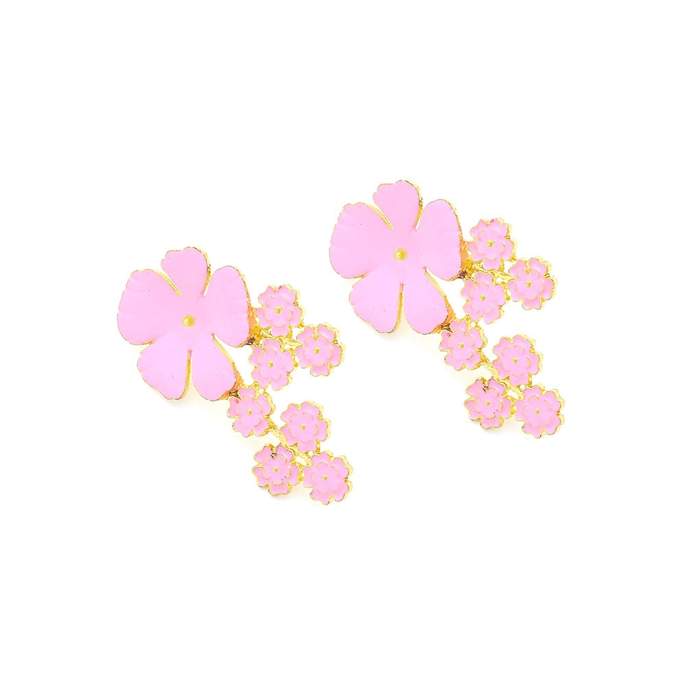 IG Style Sweet Enamel Flower Zinc Alloy Earrings