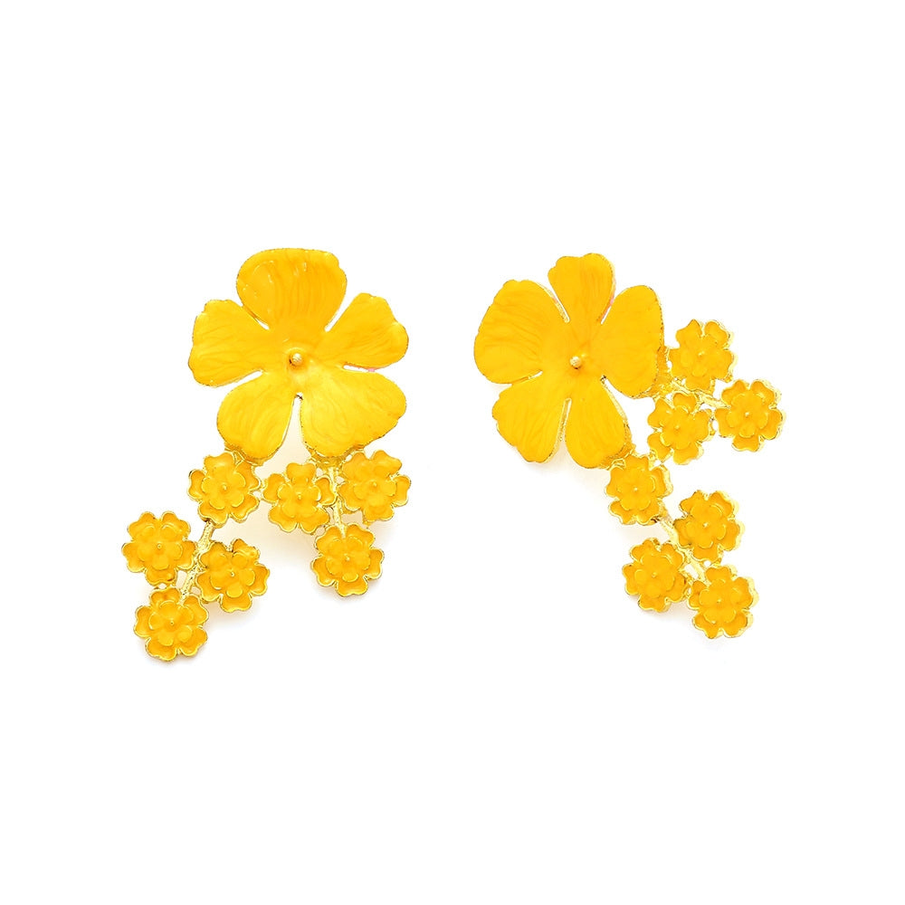 IG Style Sweet Enamel Flower Zinc Alloy Earrings