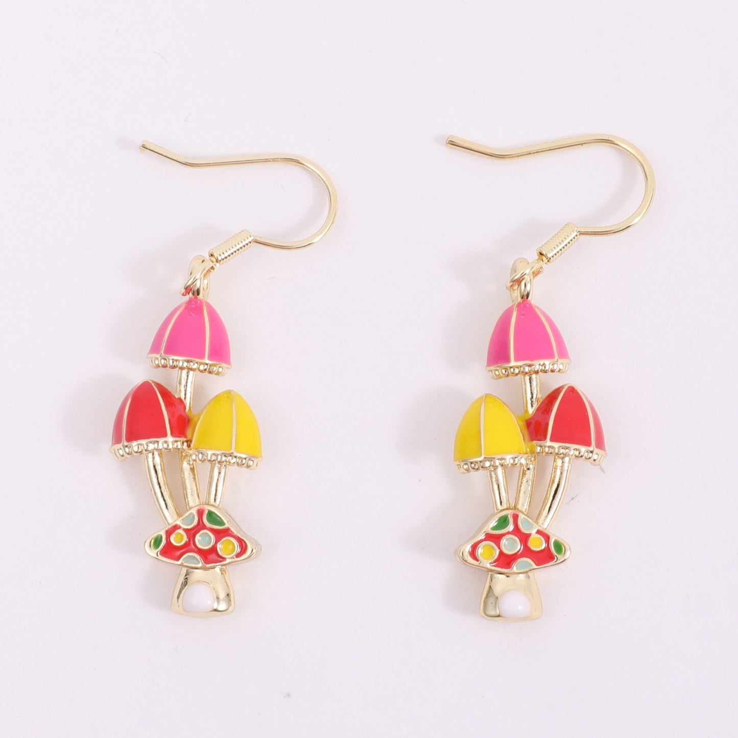 1 Pair IG Style Colorful Mushroom Enamel Zinc Alloy Drop Earrings for Women