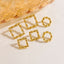 1 Pair Y2K Geometric 14K Gold Plated Stainless Steel Ear Studs