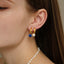 1 Pair Y2K Sweet Asymmetrical Pearl Zircon 18K Gold Plated Drop Earrings