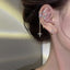 Ig Style Asymmetrical Star Moon Rhinestone Ear Cuffs with Cross Tassel Design