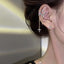 Ig Style Asymmetrical Star Moon Rhinestone Ear Cuffs with Cross Tassel Design