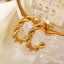 18k Gold Plated Stainless Steel Twist Hoop Earrings