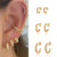 1 Pair C Shape Gold Plated Zircon Copper Stud Earrings