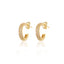 1 Pair C Shape Gold Plated Zircon Copper Stud Earrings