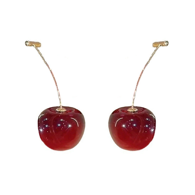 Cherry Fruit Alloy Drop Earrings for Women