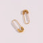 1 Pair Elegant Paper Clip Imitation Pearl Titanium Steel Earrings - Gold Minimalist Design