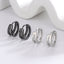 1 Pair Unisex Geometric Double Layer Sterling Silver Hoop Earrings