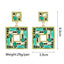 1 Pair Square Gemstone Drop Earrings - Trendy Fashion Jewelry