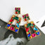 Elegant Vintage Square Rhinestone Drop Earrings