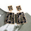 Elegant Vintage Square Rhinestone Drop Earrings