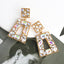 Elegant Vintage Square Rhinestone Drop Earrings