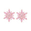 Elegant Crystal Flower Stud Earrings - Three-Color Delicate Design with Silver Needles