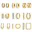 Luxurious Classic Pentagram Circle 18k Gold Plated Zircon Hoop Earrings