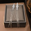Luxurious Copper Rhinestone Inlay Long Tassel Drop Earrings for Women