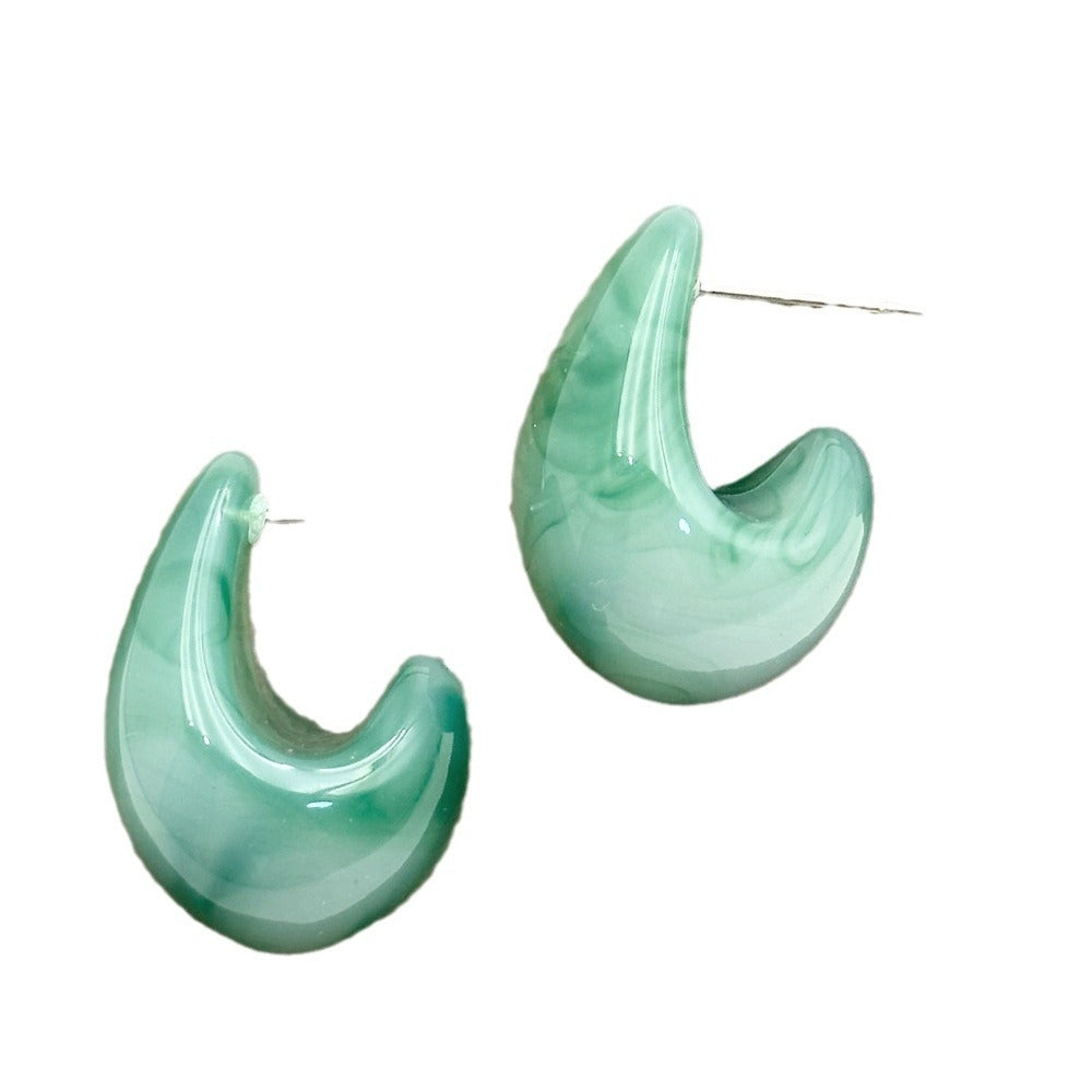 1 Pair Vintage Water Droplet Acrylic Stud Earrings