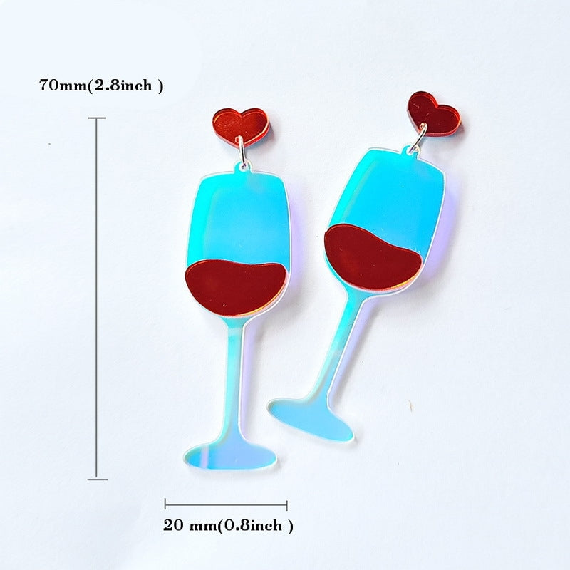 Modern Acrylic Wine Glass Drop Earrings