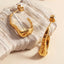 1 Pair Minimalist C Shape 18K Gold Plated Stainless Steel Ear Studs