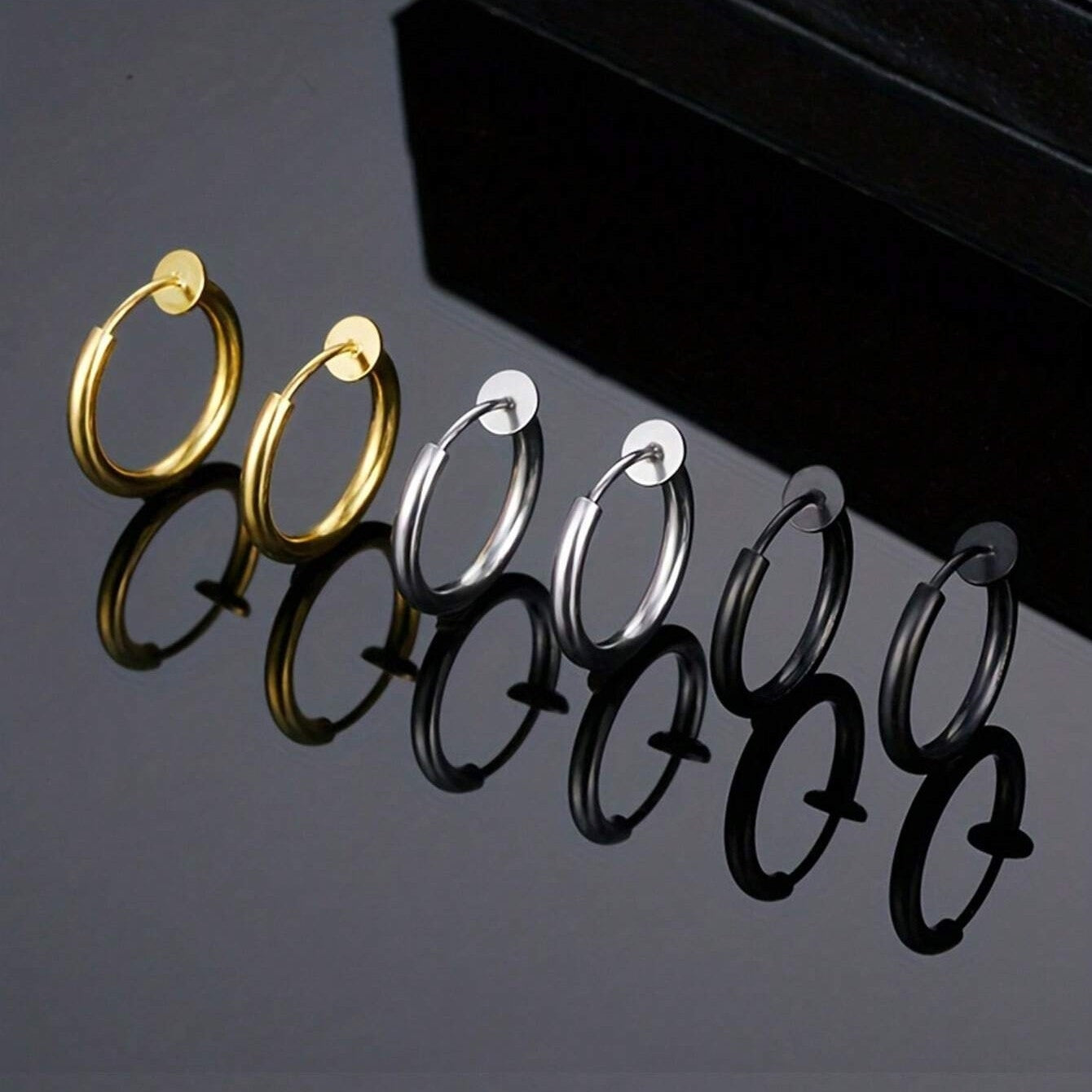 1 Pair Modern Geometric 14K Gold Plated Stainless Steel Ear Cuffs