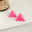 1 Pair Modern Geometric Acrylic Ear Studs - Colorful Candy Matte Finish