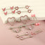 1 Pair Heart & Moon Shape Zircon Nipple Rings and Studs - 316 Stainless Steel Body Piercing Jewelry