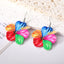 Pastoral Floral Acrylic Resin Drop Earrings - Colorful Summer Statement Jewelry