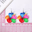 Pastoral Floral Acrylic Resin Drop Earrings - Colorful Summer Statement Jewelry