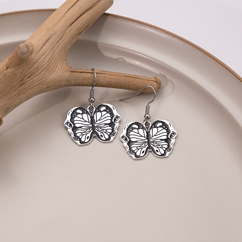 Gothic Butterfly Skull & Halloween Pumpkin Ghost Drop Earrings