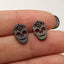 1 Pair Gothic Skull Stainless Steel Stud Earrings