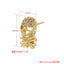 1 Pair Punk Skull Zircon Inlay 18k Gold Plated Ear Studs